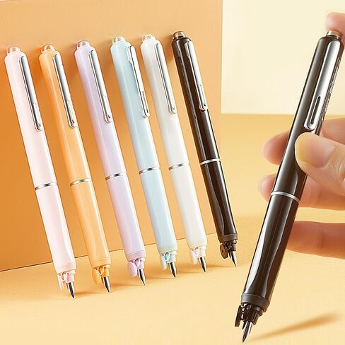 مجموعة أقلام حبر قابلة للسحب، رأس رفيع 0.38 مم، تتضمن 5 خراطيش حبر سوداء و5 زرقاء، لا تسرب للكتابة السلسة، هدية رائعة لمستلزمات المكتب المدرسية (أسود) in Kuwait