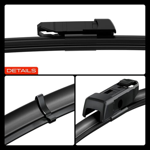 A-Premium Pack of 2 Windshield Wiper Blades with Wear Indicator & Towel - Compatible with Audi A3 2015-2016, RS3 2017-2020, S3 & Volkswagen Arteon - 26" and 19", TLPN Connector, Left and Right in Saudi Arabia