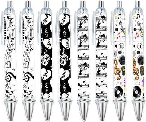 Music Note Pattern Ballpoint Pens, Office Learning Signature Pens, Portable Gift Pens for Workplace, 20 Pack in Saudi Arabia
