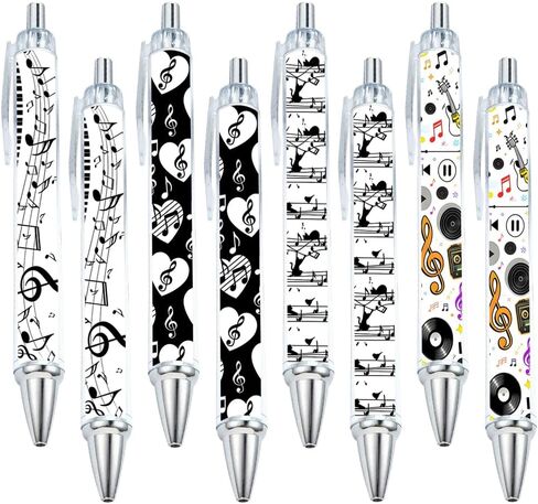 Music Note Pattern Ballpoint Pens, Office Learning Signature Pens, Portable Gift Pens for Workplace, 20 Pack in Saudi Arabia