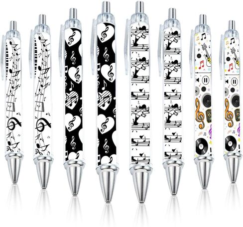 Music Note Pattern Ballpoint Pens, Office Learning Signature Pens, Portable Gift Pens for Workplace, 20 Pack in Saudi Arabia