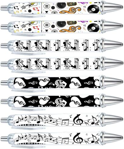 Music Note Pattern Ballpoint Pens, Office Learning Signature Pens, Portable Gift Pens for Workplace, 20 Pack in Saudi Arabia