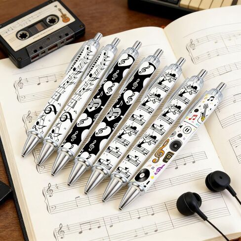 Music Note Pattern Ballpoint Pens, Office Learning Signature Pens, Portable Gift Pens for Workplace, 20 Pack in Saudi Arabia
