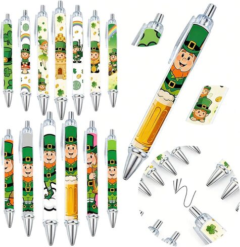20PCS St. Patrick's Day themed ballpoint pen, retractable festival party gift pen, Office pen in Saudi Arabia