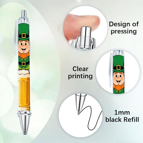 20PCS St. Patrick's Day themed ballpoint pen, retractable festival party gift pen, Office pen in Saudi Arabia