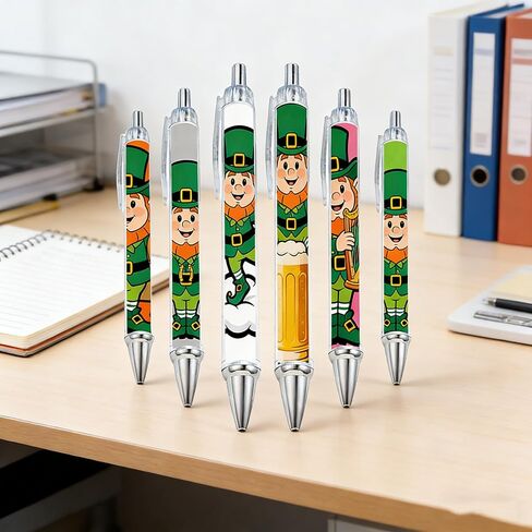 20PCS St. Patrick's Day themed ballpoint pen, retractable festival party gift pen, Office pen in Saudi Arabia