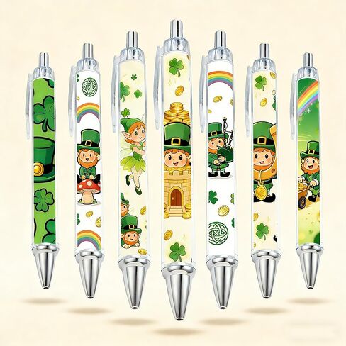 20PCS St. Patrick's Day themed ballpoint pen, retractable festival party gift pen, Office pen in Saudi Arabia
