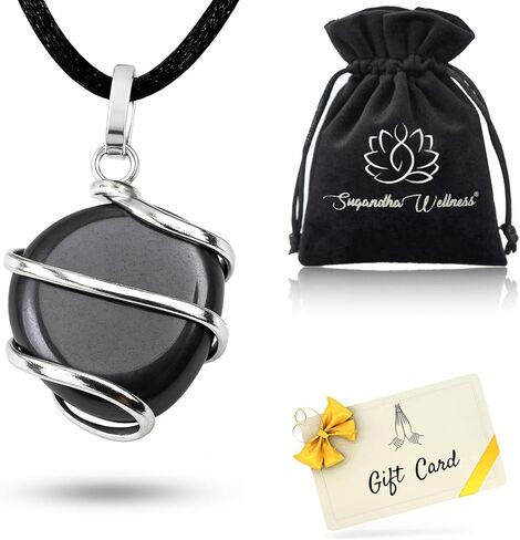 Obsidian Crescent Moon Healing Crystal Necklace - Power, Confidence & Inner Strength Stone Pendant in Kuwait
