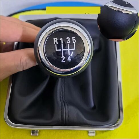 For VW for Passat B6 2005-2010 5/6 Speed Gear Shift Knob Lever Stick Gaiter Boot Cover Collar Car Styling Accessories(Leather 5 Speed) in Saudi Arabia