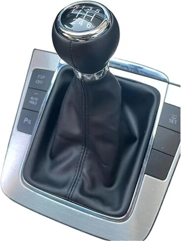 For VW for Passat B6 2005-2010 5/6 Speed Gear Shift Knob Lever Stick Gaiter Boot Cover Collar Car Styling Accessories(Leather 5 Speed) in Saudi Arabia