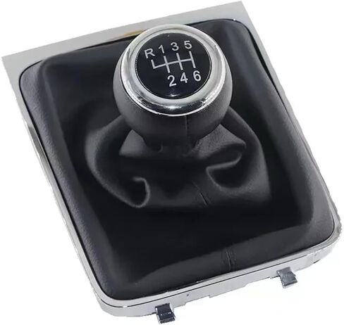 For VW for Passat B6 2005-2010 5/6 Speed Gear Shift Knob Lever Stick Gaiter Boot Cover Collar Car Styling Accessories(Leather 5 Speed) in Saudi Arabia