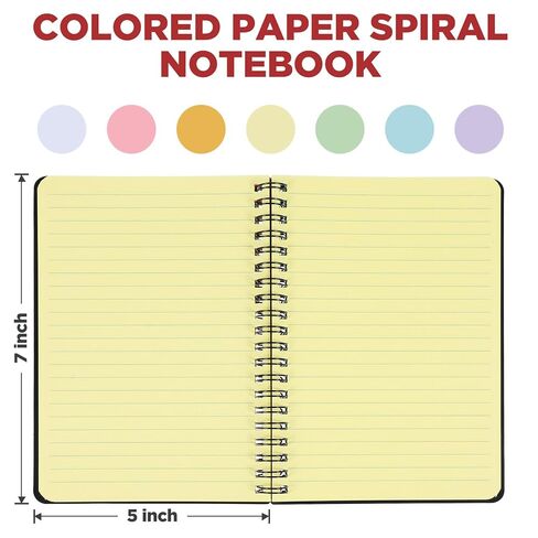 8 Pack Spiral Notebook – 5" x 7" Black PVC Cover College Ruled Journals, 100 Sheets/200 Pages – 7 Colors Vibrant Lined Paper Memo Pads for Learning Space, Office, and Gifting in Saudi Arabia