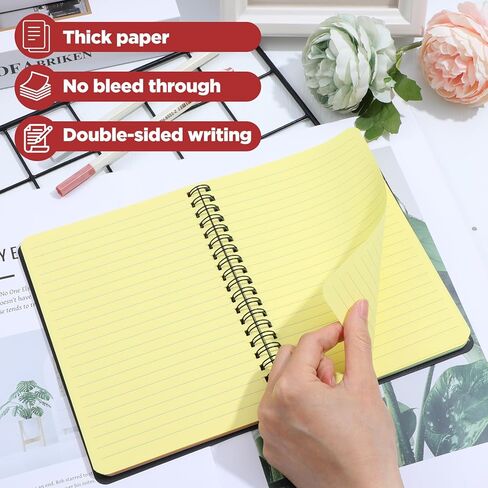 8 Pack Spiral Notebook – 5" x 7" Black PVC Cover College Ruled Journals, 100 Sheets/200 Pages – 7 Colors Vibrant Lined Paper Memo Pads for Learning Space, Office, and Gifting in Saudi Arabia