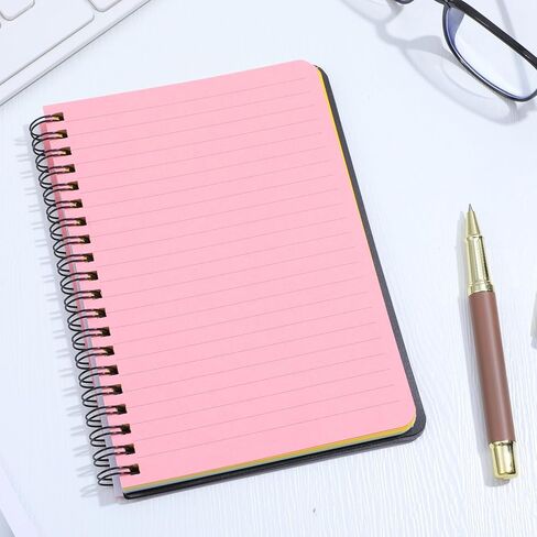 8 Pack Spiral Notebook – 5" x 7" Black PVC Cover College Ruled Journals, 100 Sheets/200 Pages – 7 Colors Vibrant Lined Paper Memo Pads for Learning Space, Office, and Gifting in Saudi Arabia