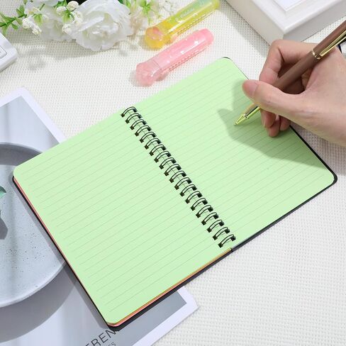 8 Pack Spiral Notebook – 5" x 7" Black PVC Cover College Ruled Journals, 100 Sheets/200 Pages – 7 Colors Vibrant Lined Paper Memo Pads for Learning Space, Office, and Gifting in Saudi Arabia