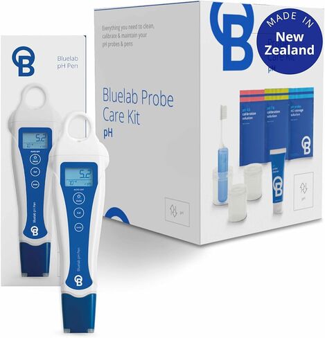 Bluelab pH Pen Meter and Probe Care Kit pH with Calibration Supplies, Storage Solution & Brush, Reliable Digital Tester for pH, Temperature in Soil and Solutions, Optimal Plant Health and Yield in Kuwait