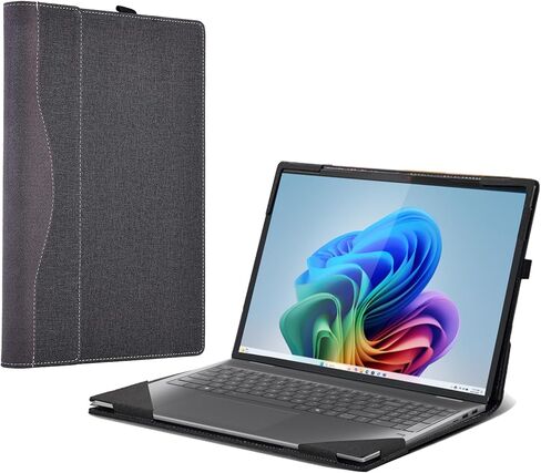 حافظة كمبيوتر محمول لجهاز Lenovo IdeaPad 5 2 في 1 16AKP10 16IAL10/ 16AHP9 (16 بوصة AMD) حقيبة كمبيوتر محمول شاملة من جلد البولي يوريثان قابلة للفصل (رمادي داكن) in Saudi Arabia