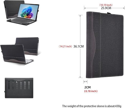 حافظة كمبيوتر محمول لجهاز Lenovo IdeaPad 5 2 في 1 16AKP10 16IAL10/ 16AHP9 (16 بوصة AMD) حقيبة كمبيوتر محمول شاملة من جلد البولي يوريثان قابلة للفصل (رمادي داكن) in Saudi Arabia
