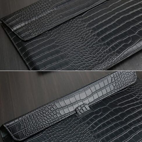 Laptop Sleeve For 2025-2023 MacBook Air 15 inch M4 A3241 M3 A3114 M2 A2941 Pro 14 A2442 A2779 A2918 A3112 A3185 A3401 2024-2021 PU Leather Flap Style Case Notebook Bag for Mac Pro 15, Black in Saudi Arabia
