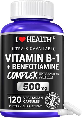 Benfotiamine 600mg Plus 20mg Vitamin B1 | 120 Veggie Capsules | Made in USA | 3rd Party Tested | Fat Soluble Vitamin B1 Thiamine Supplement | Non-GMO | Gluten Free in Saudi Arabia