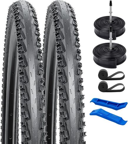 YUNSCM 2-PCS 700C Bike Tires 700X38C/40-622 and 700C Heavy Duty Bike Tubes Schrader Valve with 2 Rim Strips Compatible with 700 X 36-40C Bike Bicycle Tires and Tubes (P-173) in Saudi Arabia