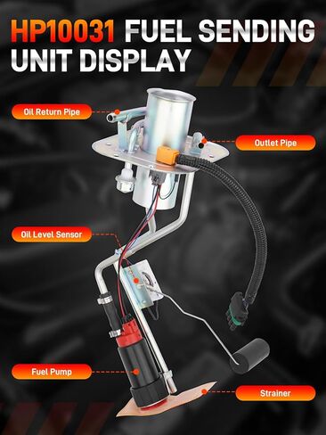 HP10031 Electric Fuel Pump Assembly w/Sending Unit Compatible with 1989-1996 Chevy Corvette 5.7L V8 Replace# 19179534, 25116881, E16008, P74074, RE0381P in Saudi Arabia