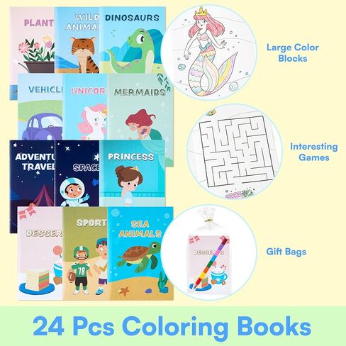 24 حزمة من كتب التلوين من JOYIN لهدايا حفلات الأطفال، مجموعة كتب تلوين صغيرة مع 8 ألوان تلوين للأطفال من سن 4 إلى 8 سنوات، كتب أنشطة صغيرة، هدايا عيد الميلاد، حقائب هدايا عيد الميلاد، هدايا الفصول الدراسية للطلاب in Saudi Arabia