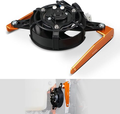 طقم دعامة مروحة تبريد الرادياتير البرتقالي من NICECNC متوافق مع KTM 2+4 Stroke 2017-2022 125-500 XCW/EXC/EXCF 2023 125-500 XC/XCF/XCW 2017-2022 انظر الإعداد in Kuwait