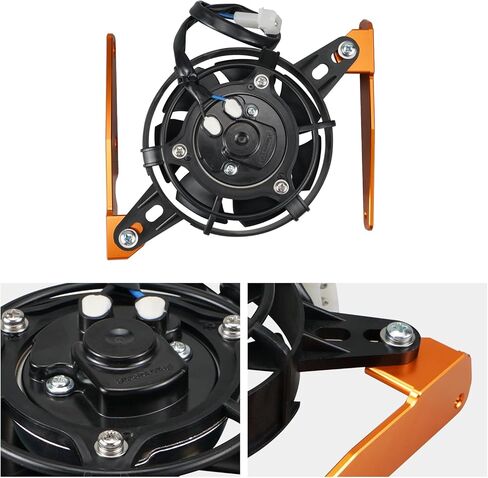 طقم دعامة مروحة تبريد الرادياتير البرتقالي من NICECNC متوافق مع KTM 2+4 Stroke 2017-2022 125-500 XCW/EXC/EXCF 2023 125-500 XC/XCF/XCW 2017-2022 انظر الإعداد in Kuwait