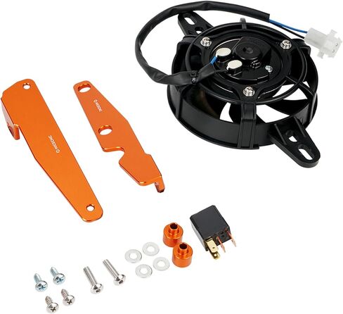 طقم دعامة مروحة تبريد الرادياتير البرتقالي من NICECNC متوافق مع KTM 2+4 Stroke 2017-2022 125-500 XCW/EXC/EXCF 2023 125-500 XC/XCF/XCW 2017-2022 انظر الإعداد in Kuwait
