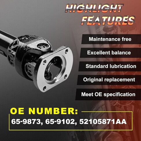 Front Complete Drive Shaft Fit for Dodge Ram 1500 1999, Ram 2500, Ram 3500 1994-1999, Replace# Prop Shaft Driveshaft Assembly 52105871AA in Saudi Arabia