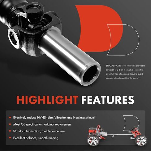 A-Premium Rear Complete Drive Shaft Prop Shaft Driveshaft Assembly Compatible with Chevrolet Blazer 1995-1996, S10 Blazer 1992-1994 & GMC Jimmy 1992-1996, 4WD, Replace # 26024565, 26034733 in Saudi Arabia