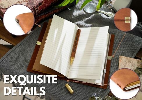 هدايا العم InnoBeta، بطاقة عيد ميلاد العم، بطاقة عيد الميلاد للعم، دفتر ملاحظات جلدي مع قلم، دفتر رسم قابل لإعادة الملء، مذكرات سفر، مخطط مبطن، 7x5 بوصة، بني in Kuwait