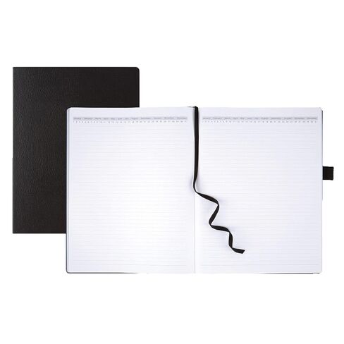 Office Depot® Brand Premium Hardcover Business Journal, 8 1/2" x 11", Narrow Ruled, 192 Pages (96 Sheets), Black in Saudi Arabia