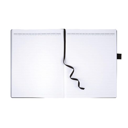 Office Depot® Brand Premium Hardcover Business Journal, 8 1/2" x 11", Narrow Ruled, 192 Pages (96 Sheets), Black in Saudi Arabia