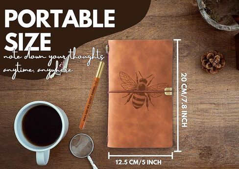 Bee Gifts Journal for Bee Lover, Gifts for Appreciation, Congratulations, Christmas and Birthday, Leather Journal Notebook with Pen, Refillable Sketchbook, Travel Diary, Lined Planner, 7x5 Inches in Saudi Arabia