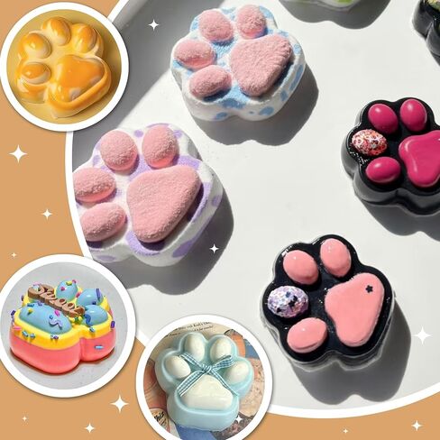 YIGWANG Taba Squishy Kit Liquid Silicone for Squishy Maker with Cat's Paw Mold Squishy Making Kit with Flocking Powder DIY Decompression Gift in Saudi Arabia
