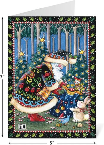 Current Mary's Woodland Christmas Cards with Envelopes © Mary Engelbreit - Set of 18 Large 5 x 7-Inch Folded Cards, Themed Holiday Card Value Pack in Saudi Arabia