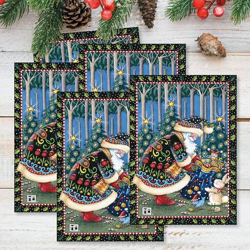 Current Mary's Woodland Christmas Cards with Envelopes © Mary Engelbreit - Set of 18 Large 5 x 7-Inch Folded Cards, Themed Holiday Card Value Pack in Saudi Arabia
