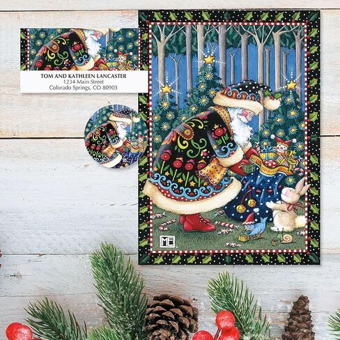 Current Mary's Woodland Christmas Cards with Envelopes © Mary Engelbreit - Set of 18 Large 5 x 7-Inch Folded Cards, Themed Holiday Card Value Pack in Saudi Arabia