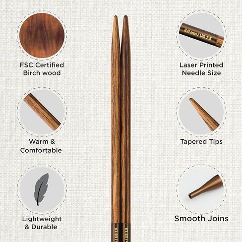 مجموعة إبرة KnitPro Ginger Grande القابلة للتبديل مقاس 4 بوصات (10 سم) | 13 مقاسًا أمريكيًا (3 إلى 17) in Saudi Arabia