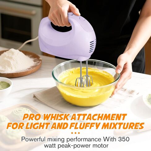 Kitchen Mixer Electric Handheld - Portable Hand Mixer Electric with 5 Stainless Steel Accessories Whisk, Food Beater for Whipping Mixing Cookies Cakes Eggs Dough in Kuwait