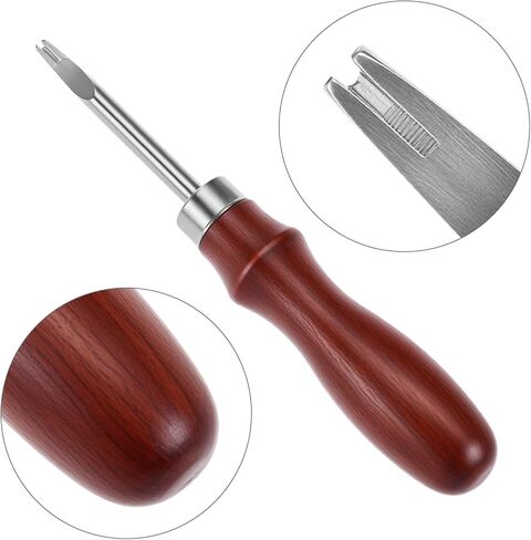 QWORK Leather Edge Bevelers Set, 4pc High Carbon Steel Edge Skiving Tools with Wood Handles, 0.8mm 1mm 1.2mm 1.4mm Leather Craft Keen Edge Cutting in Saudi Arabia