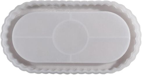1pc Elliptical Lace Tray Mold DIY Drip Glue Mold Elliptical Lace Tray Silicone Mirror Resin Gypsum in Saudi Arabia