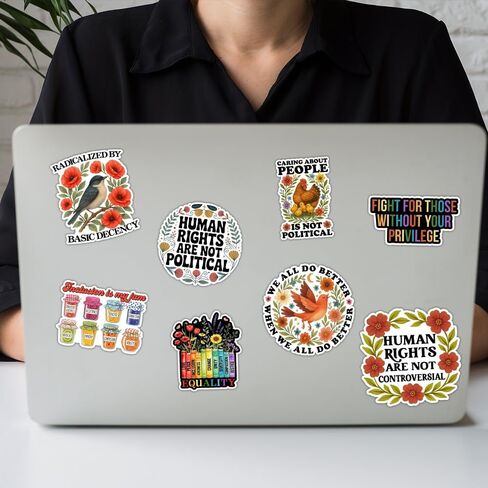 (10pcs-3in) Human Rights Stickers Pack Equality Social Justice Stickers Feminist Decal Big Fan of Human Rights Decal Diversity Inclusion Gifts Decoration Water Bottle Car Laptop in Saudi Arabia