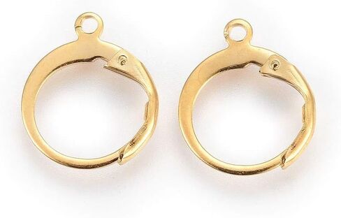 10Pcs 24K Gold Plated Leverback Earring Findings, Leverback French Earring Hooks with Loop 304 Stainless Steel Dangle Ear Wire Findings for DIY Jewelry Making Supplies in Saudi Arabia