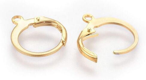 10Pcs 24K Gold Plated Leverback Earring Findings, Leverback French Earring Hooks with Loop 304 Stainless Steel Dangle Ear Wire Findings for DIY Jewelry Making Supplies in Saudi Arabia