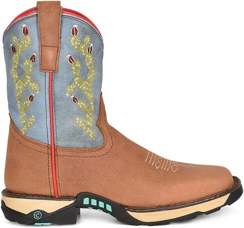 CORRAL LADIE'S TAN HYDRO RESIST/BLUE TOP CACTUS FARM&RANCH DUAL DENSITY SOLE SQ TOE, RUBBER SOLE, RANCHING W5003 in Saudi Arabia