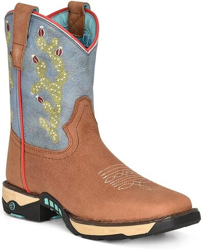 CORRAL LADIE'S TAN HYDRO RESIST/BLUE TOP CACTUS FARM&RANCH DUAL DENSITY SOLE SQ TOE, RUBBER SOLE, RANCHING W5003 in Saudi Arabia
