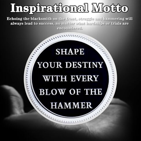 Challenge Coin with Blacksmith Hammering, Forged in Fire Coin Challenge Coins, Inspirational Challenge Coins for Workers, Coworkers, Friends, Family, 1 Pcs & Includes Acrylic Box in Saudi Arabia